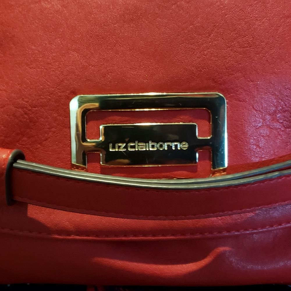 Authentic Liz Claiborne Leather Red Purse EUC